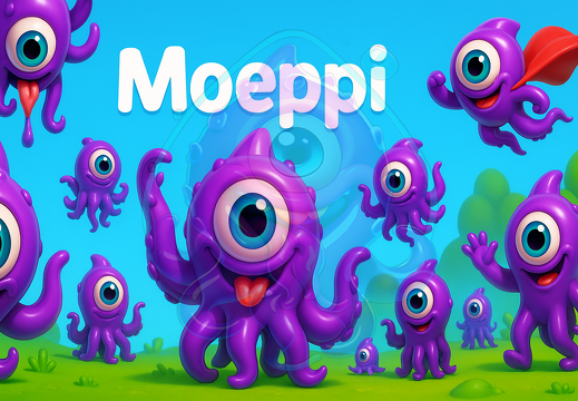 moeppi Bunte Moeppis in Abenteuer-Pose