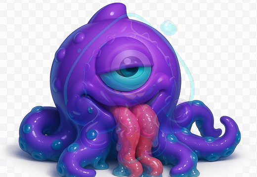 moeppi Lila Kraken mit Schleimzahle