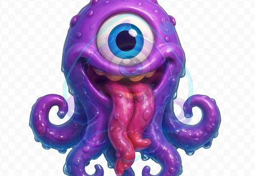 moeppi Lila Oktopus mit tuerkisfarbenem Auge