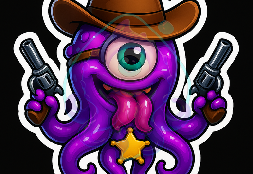 moeppi Sheriff-Oktopus in Cowboy-Outfit
