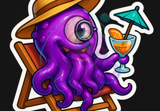 moeppi Laessiger Kraken im Liegestuhl