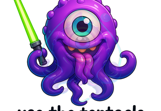 moeppi Oktopus-Monster mit Lichtschwert
