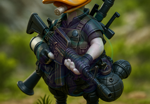 Anthropomorpher Entensoldat im Einsatz