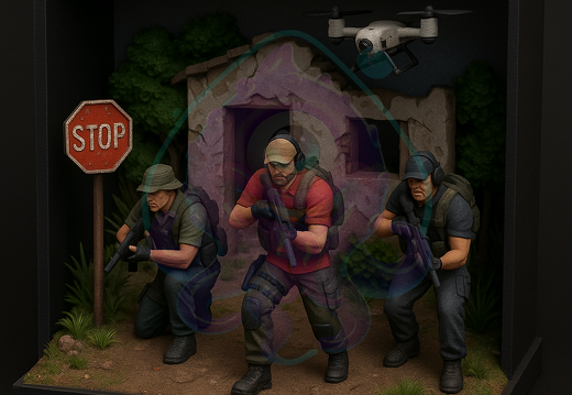 Militärszene in 3D-Diorama