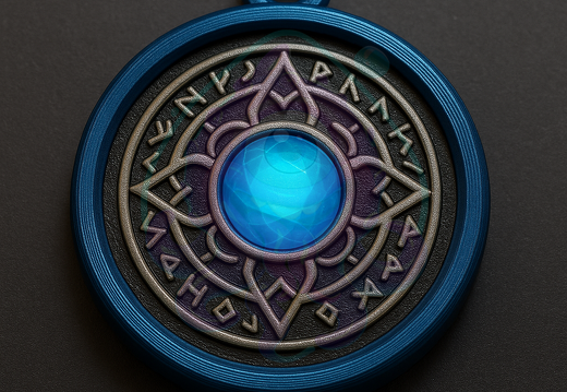 Pendante mit leuchtendem blauen Edelstein