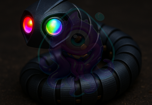 Roboterwurm mit leuchtenden Augen