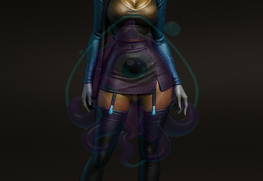 Futuristische Frau mit expressionistischem Stil